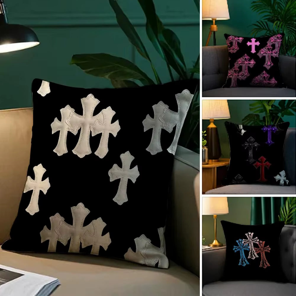 C-Chrome H-Hearts-Ts Luxury Plush Soft Double Sided Print Pillowcase Cushion Cover Home Decor Gift Square Official Heart