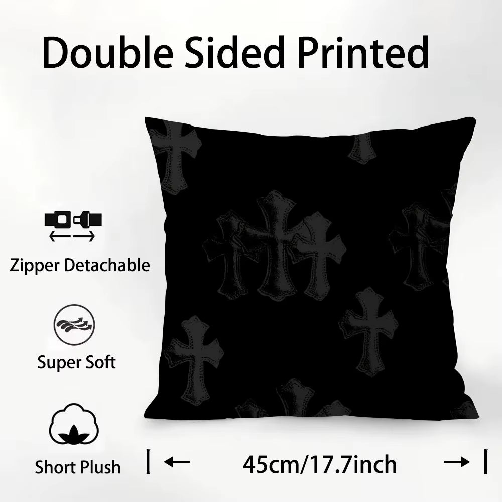 C-Chrome H-Hearts-Ts Luxury Plush Soft Double Sided Print Pillowcase Cushion Cover Home Decor Gift Square Official Heart